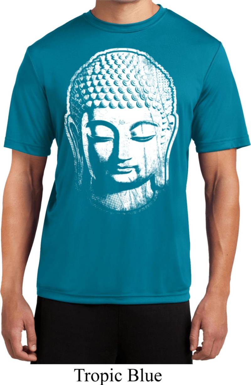 Big Buddha Kopf Yoga Feuchtigkeit Wicking T-Shirt = St350-Bigbh von YogaClothingForYou
