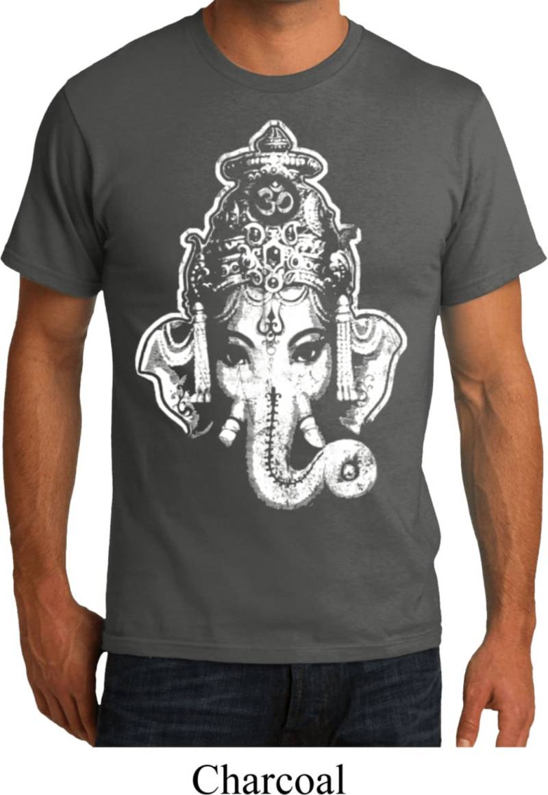 Big Ganesha Kopf Yoga Bio T-Shirt = Pc50Org-Bighead von YogaClothingForYou