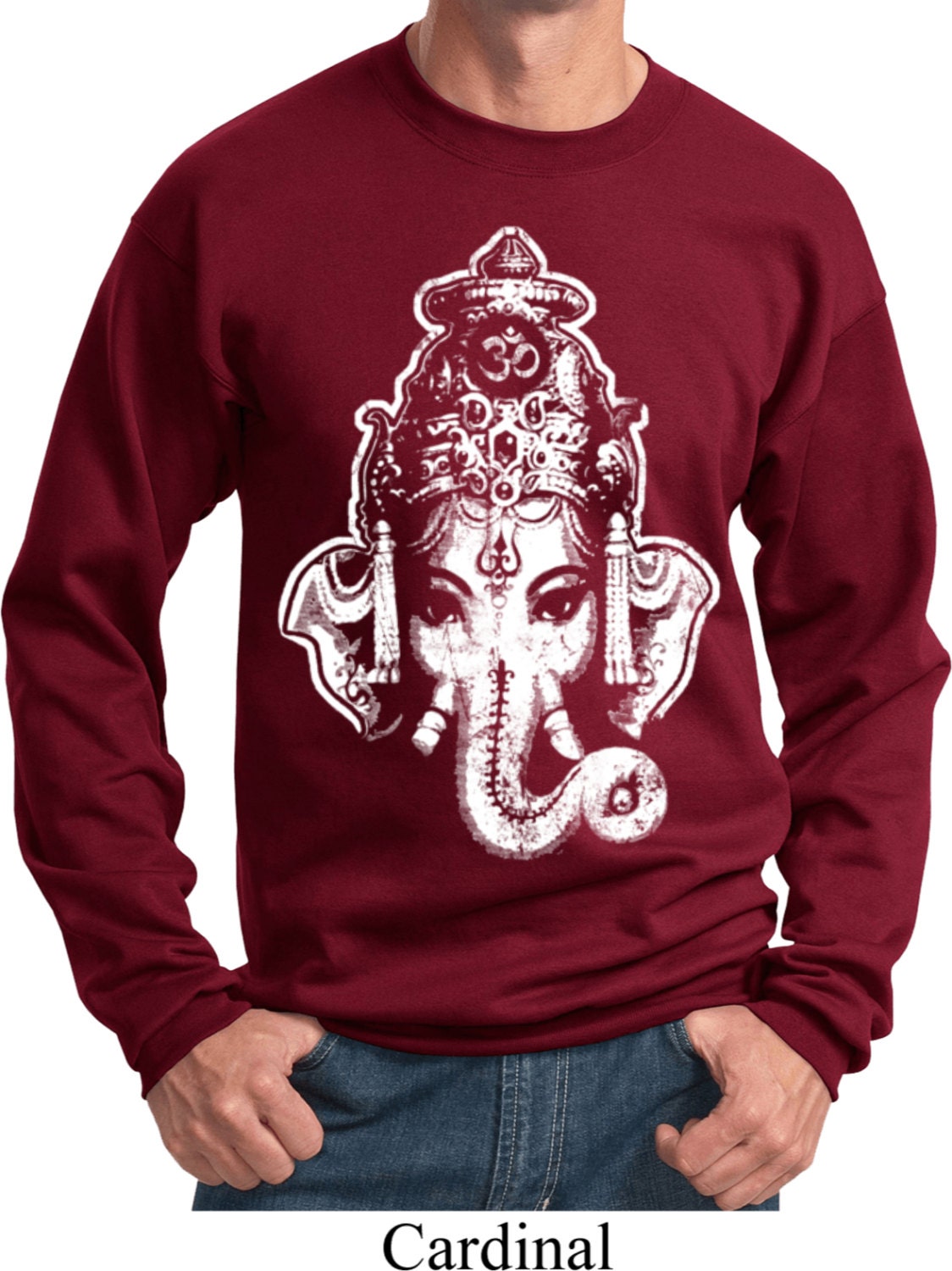 Big Ganesha Kopf Yoga Sweatshirt = Pc90-Bighead von YogaClothingForYou
