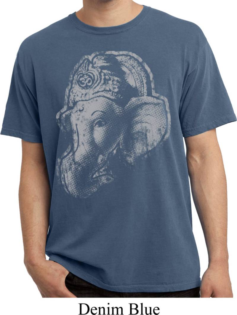 Big Ganesha Profil Yoga Pigment Gefärbt T-Shirt = Pc099-Bigprofile von YogaClothingForYou
