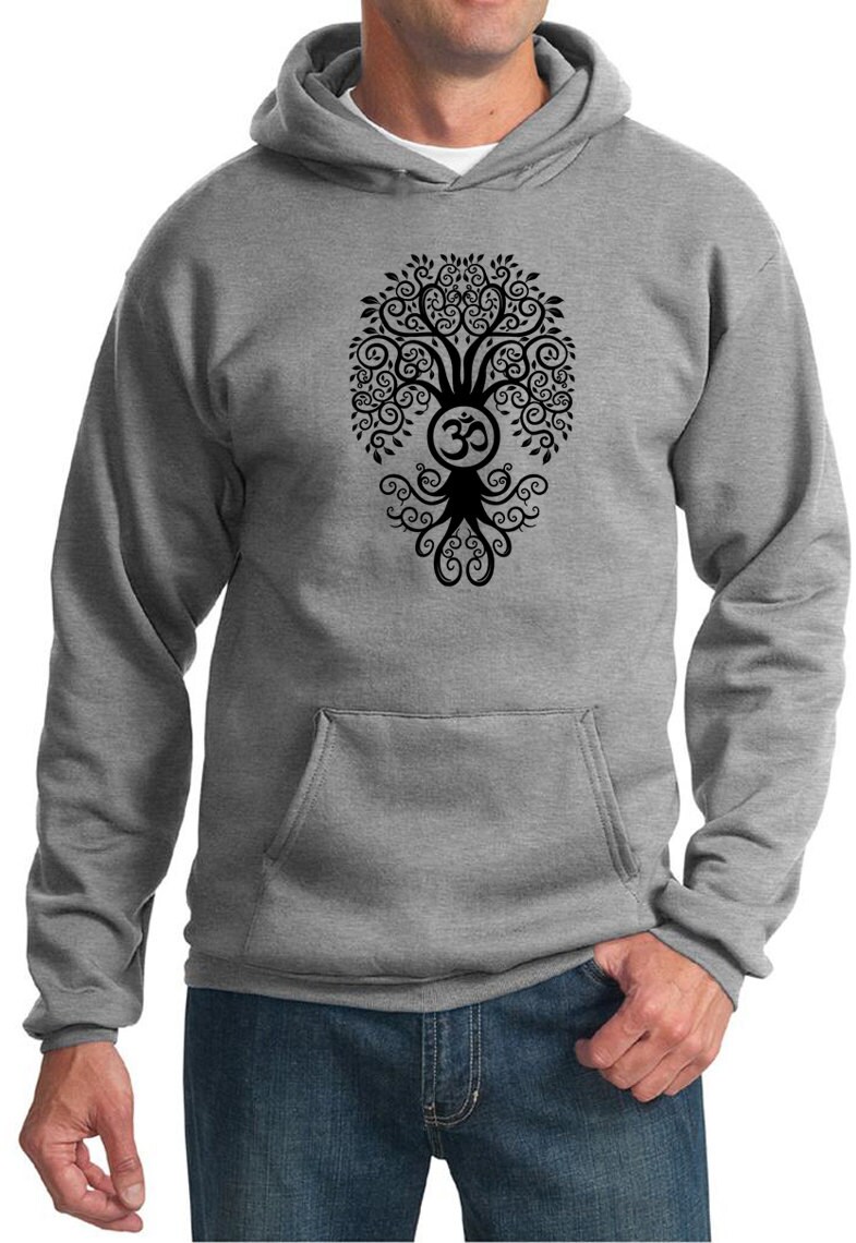Black Bodhi Tree Yoga Hoodie-Pc90H-Bbodhi von YogaClothingForYou
