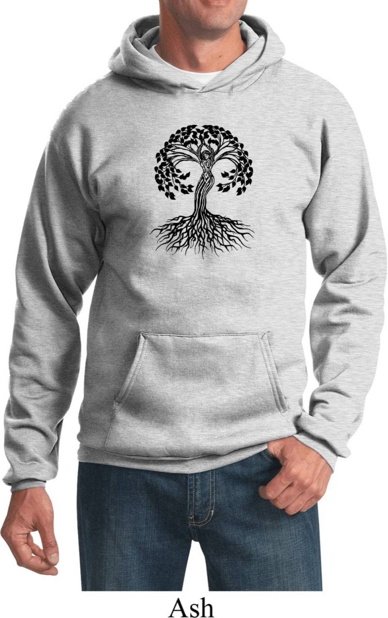 Black Celtic Tree Yoga Hoodie-Pc90H-Blkceltic von YogaClothingForYou