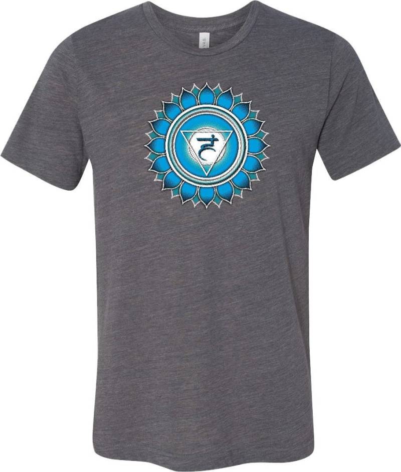 Blau Vishuddha Burnout Yoga T-Shirt = Vishuddha-3650 von YogaClothingForYou