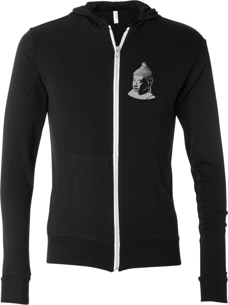 Buddha Tasche Druck Erwachsene Unisex Yoga Triblend Full Zip Leichter Hoodie-Buddha-Pp-3939 von YogaClothingForYou