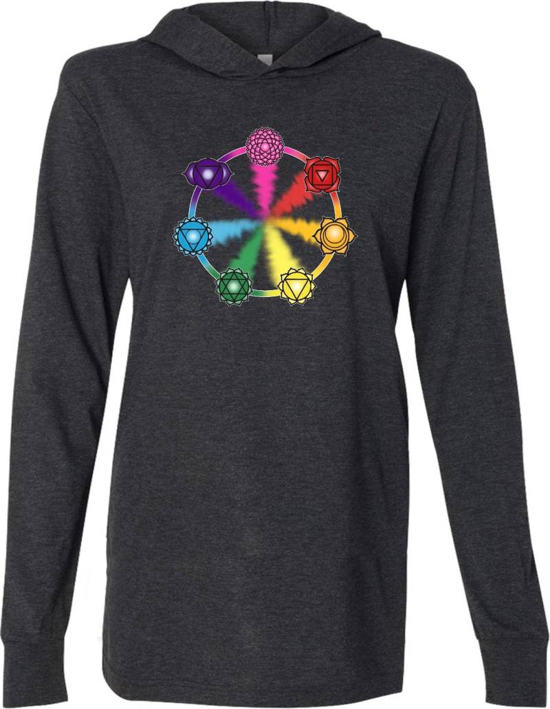 Chakra Kreis Yoga Leichte Hoodie T-Shirt - Circle-3512 von YogaClothingForYou