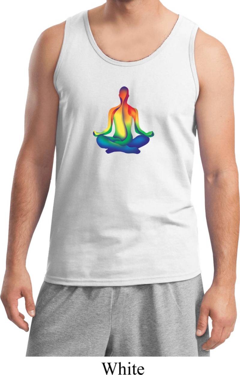Chakra Lotus Pose Herren Yoga Tank Top = 2200-Chakrapose von YogaClothingForYou
