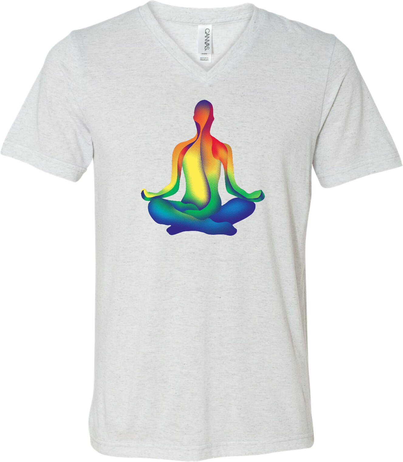 Chakra Lotus Pose Yoga Triblend V-Ausschnitt T-Shirt = Chakralotus-C3415 von YogaClothingForYou