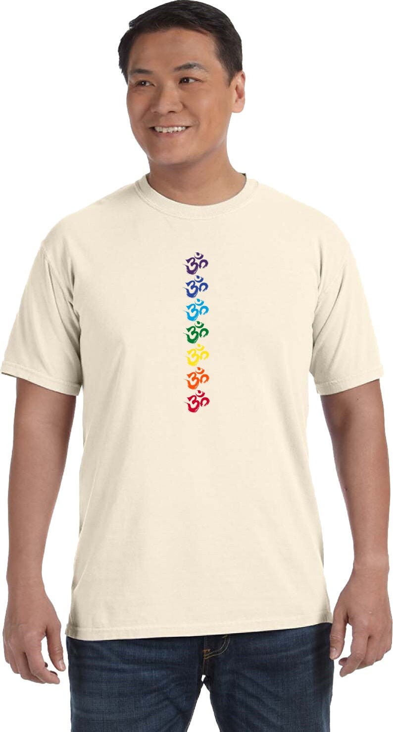 Chakra Oms Adult Yoga Heavyweight Pigment Dyed T-Shirt = Chakraoms-1717 von YogaClothingForYou