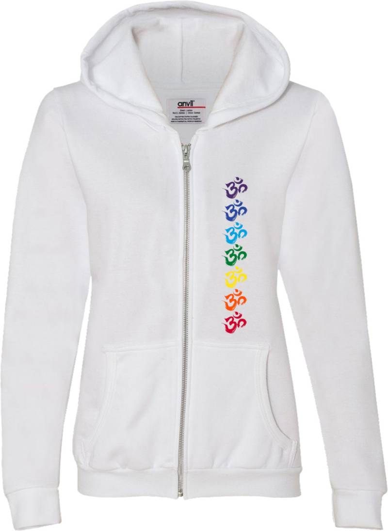Chakra Oms Damen Full Zip Hoody = Chakraoms-71600Fl von YogaClothingForYou