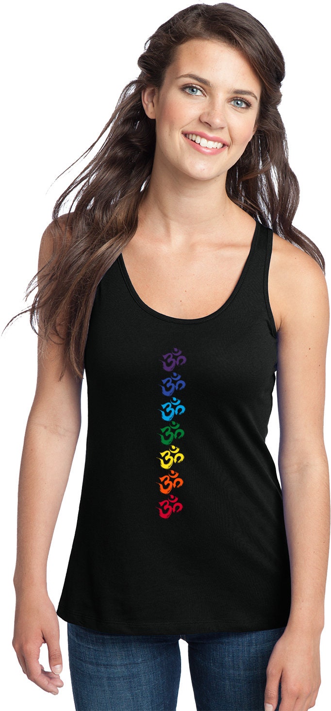 Chakra Oms Damen Yoga Racer Zurück Tanktop = Chakraoms-Dt237 von YogaClothingForYou
