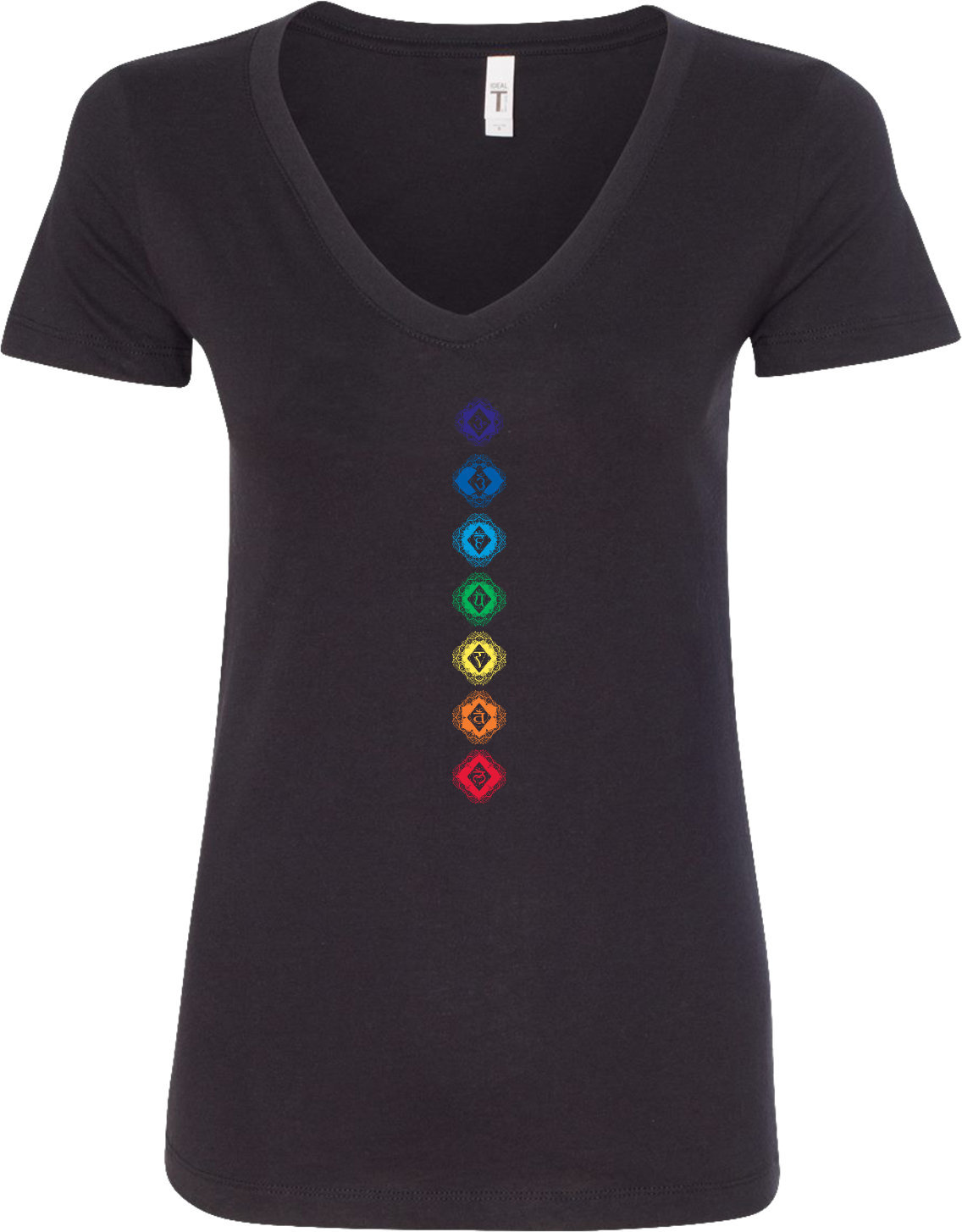 Diamant-Chakras Damen Yoga V-Ausschnitt-T-Shirt = Dchakra-N1540 von YogaClothingForYou