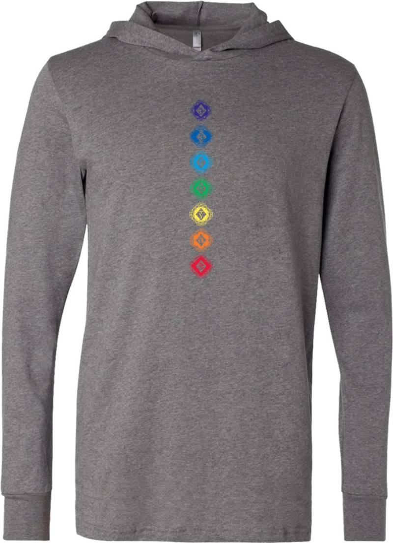 Diamant-Chakras Yoga Leichte Hoodie T-Shirt - Dchakra-3512 von YogaClothingForYou