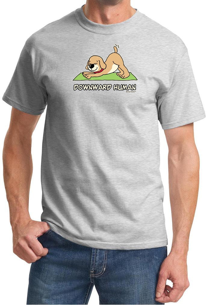 Downward Human Yoga T-Shirt = Pc61-Human von YogaClothingForYou