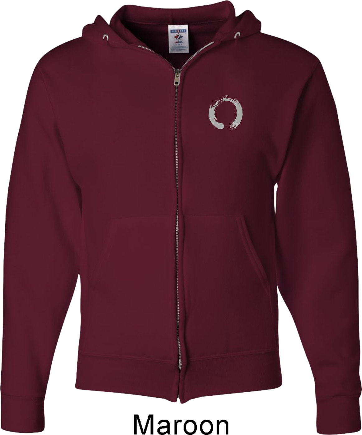 Enso Pocket Print Yoga Voller Zip Hoodie - 993-Ensopocket von YogaClothingForYou