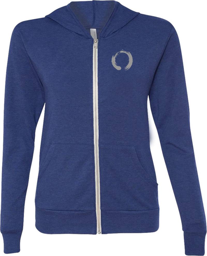 Enso Zen Kreis Tasche Druck Erwachsene Unisex Yoga Triblend Full Zip Hoodie - Enso-Pp-3939 Leicht von YogaClothingForYou