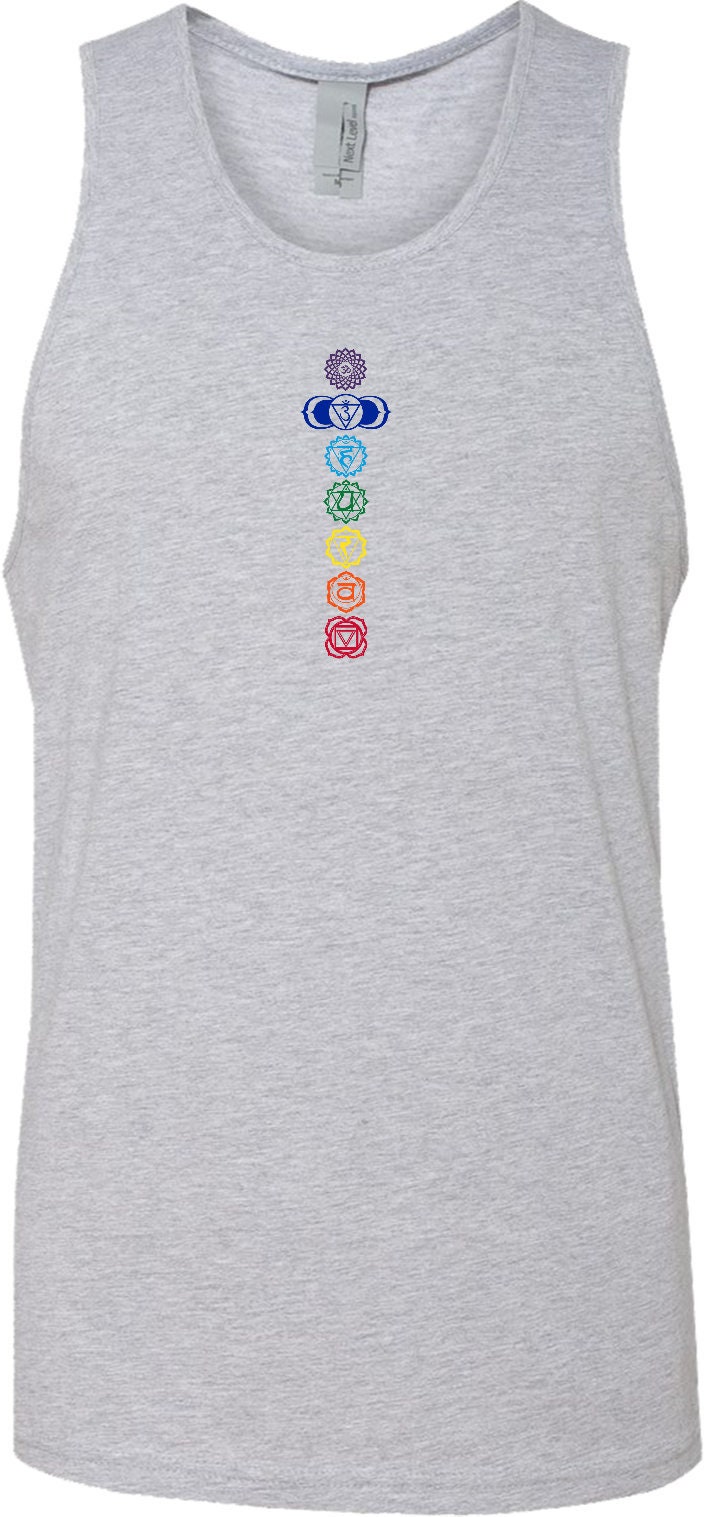 Farbige Chakras Men Es Yoga Cotton Tank Top = Colored-3633 Farbige Chakras Men Es Yoga Cotton Tank Top = Colored-3633 von YogaClothingForYou