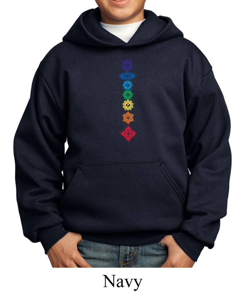 Floral Chakras Kid Es Yoga Hoodie-Pc90Yh-Loral von YogaClothingForYou