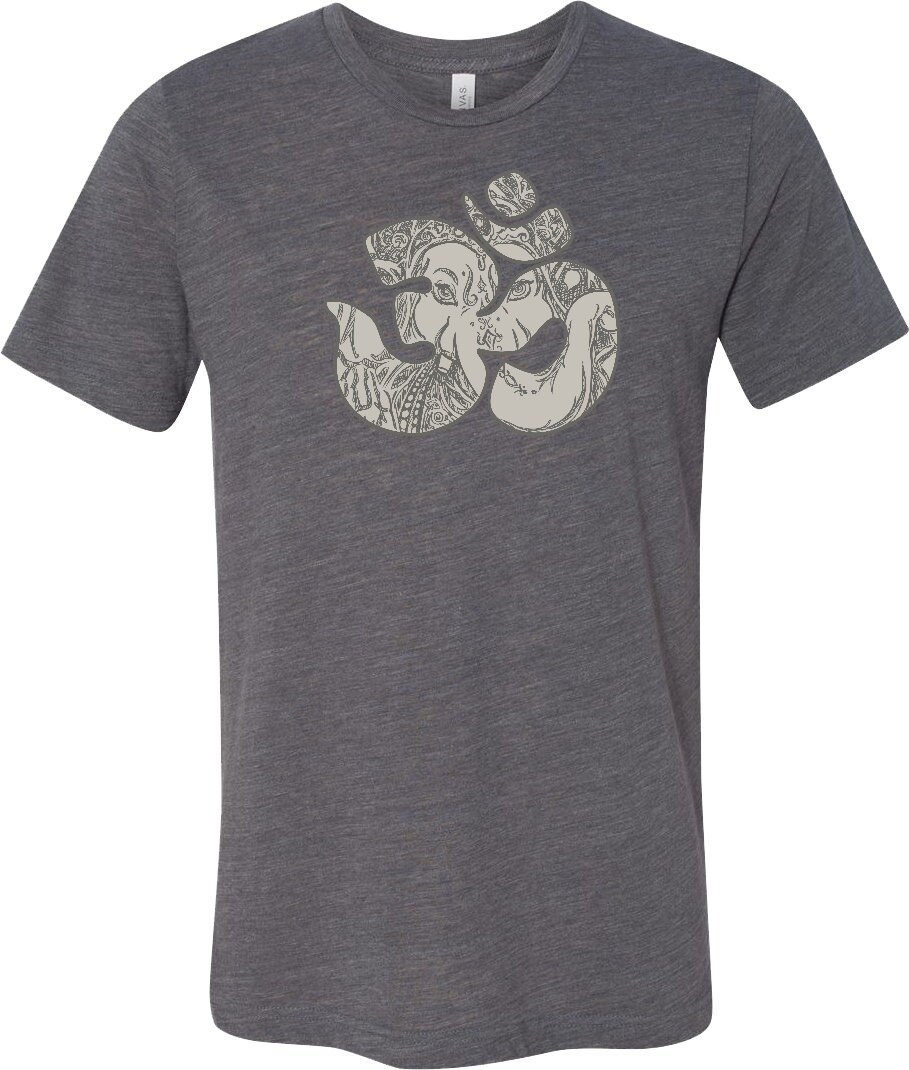 Ganesha Om Männer Yoga Burnout T-Shirt = Ganeshaom-3650 von YogaClothingForYou