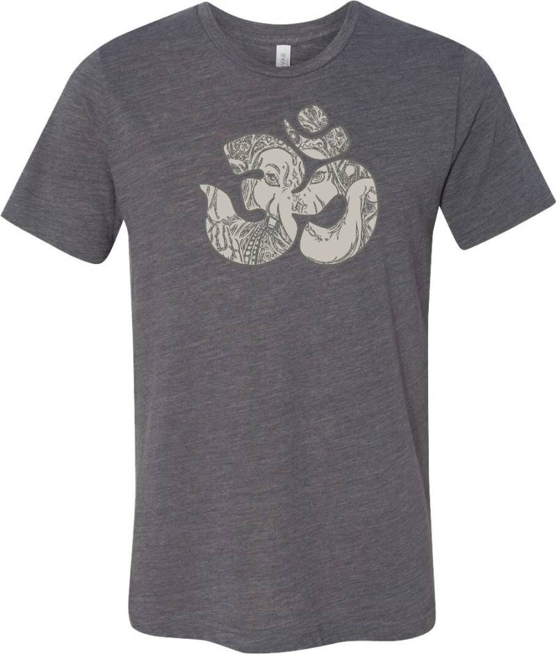 Ganesha Om Männer Yoga Burnout T-Shirt = Ganeshaom-3650 von YogaClothingForYou