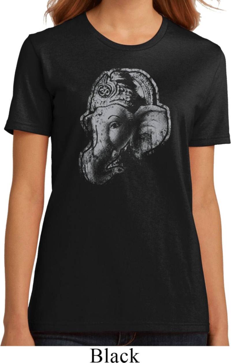 Ganesha Profil Damen Yoga Bio T-Shirt = Lpc150Org-Profile von YogaClothingForYou