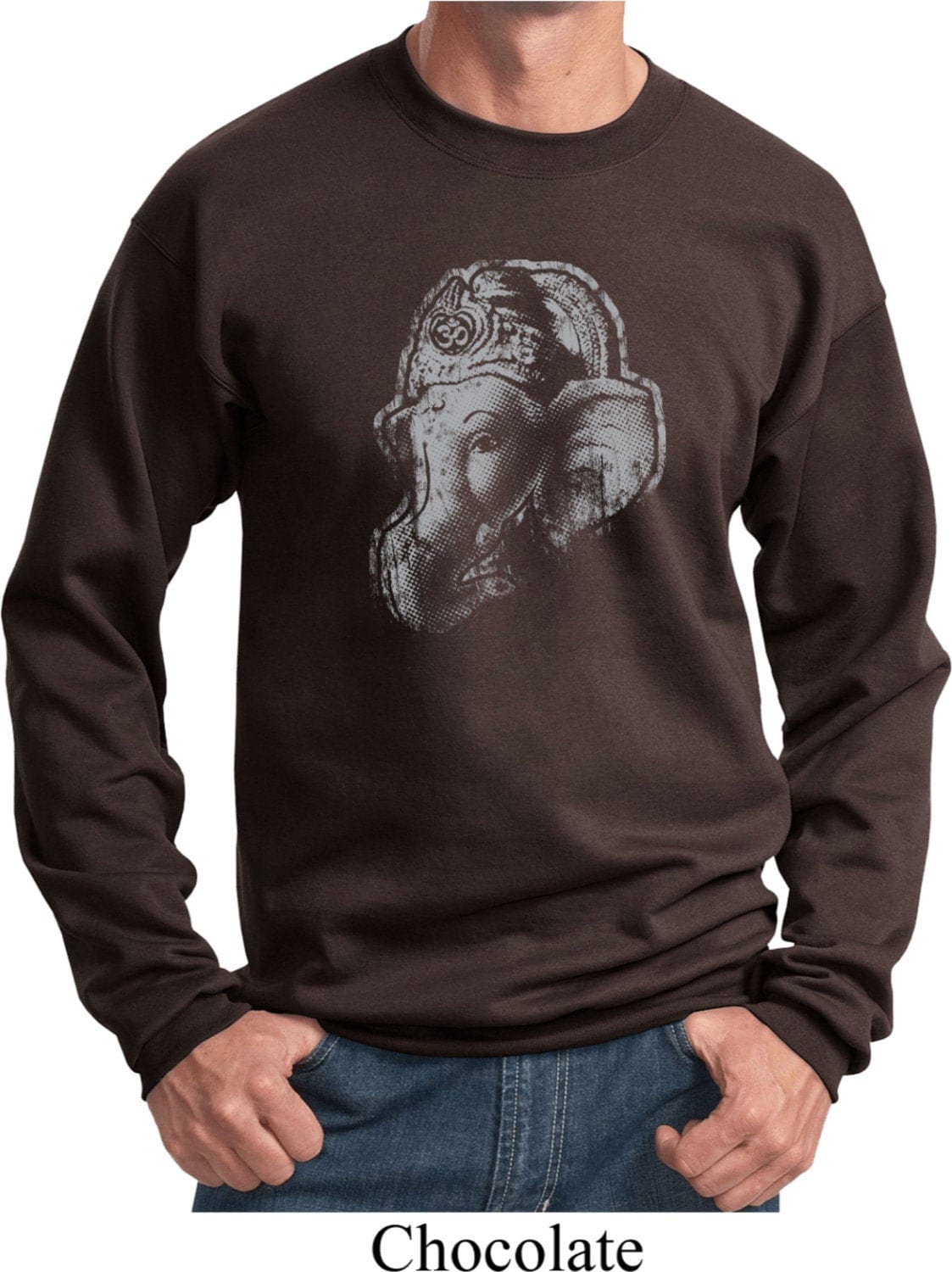 Ganesha Profil Yoga Sweatshirt = Pc90-Profile von YogaClothingForYou
