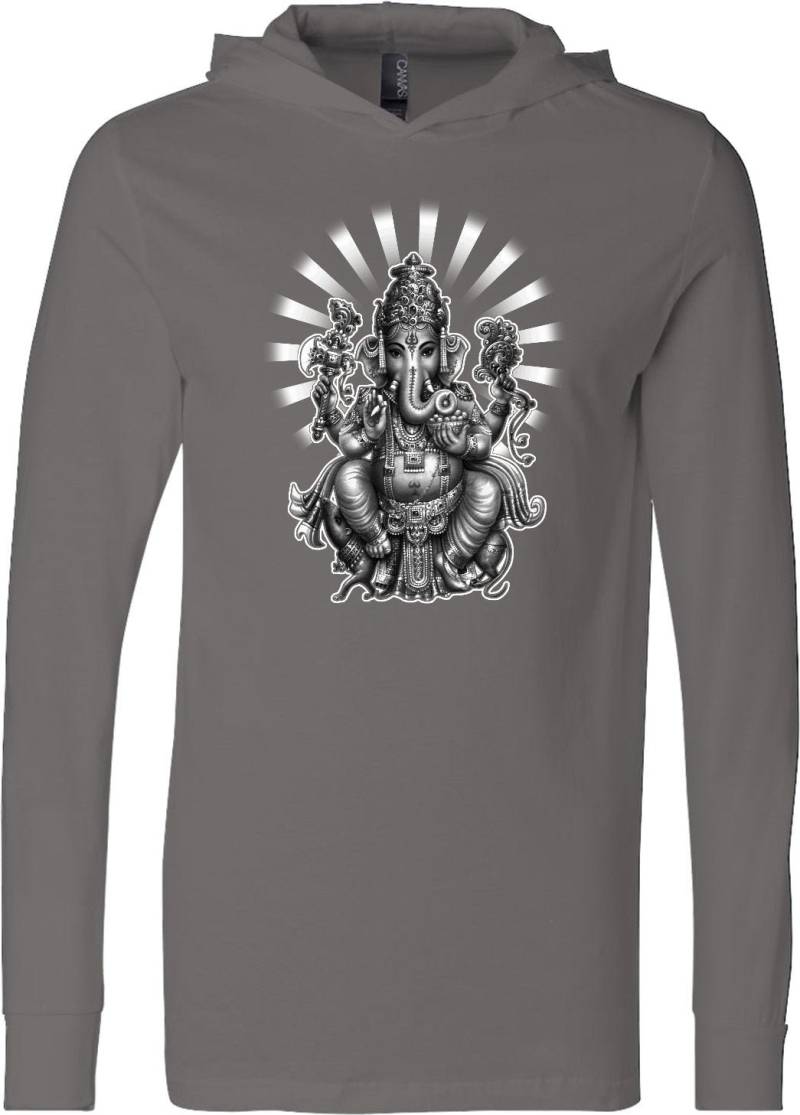 Ganesha Yoga Leichte Hoodie T-Shirt - Ganesha-3512 von YogaClothingForYou