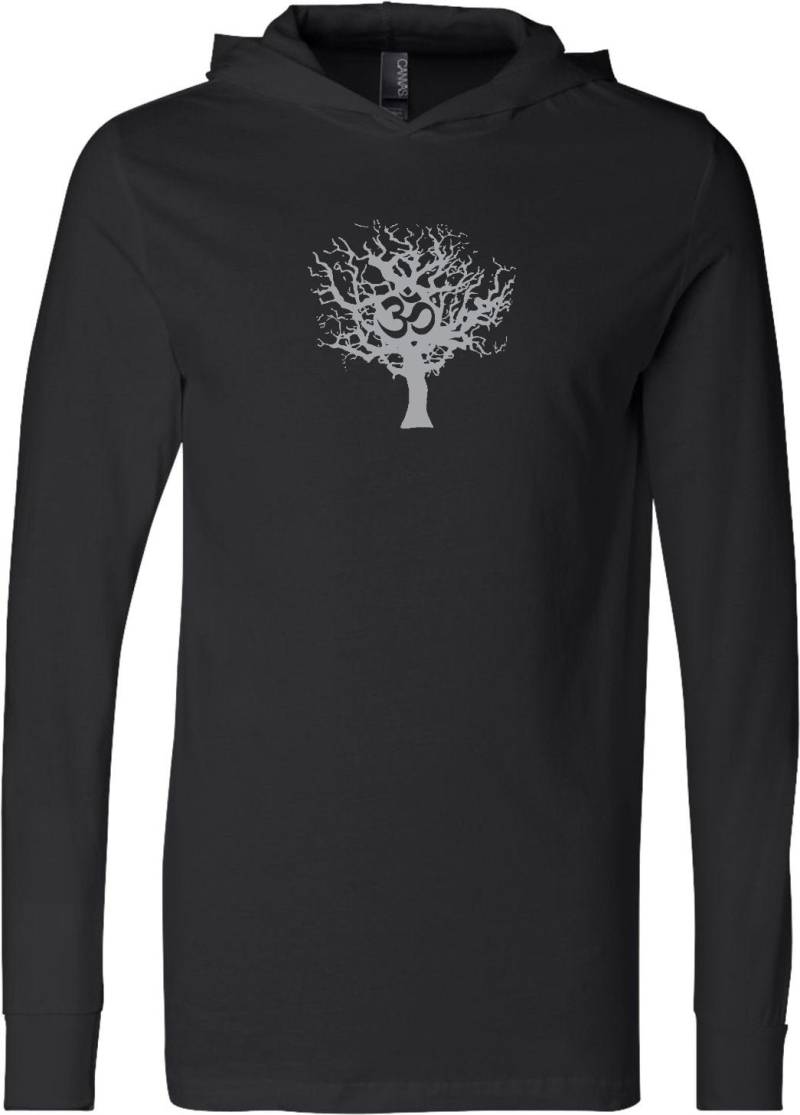 Grauer Baum Des Lebens Yoga Leichte Hoodie T-Shirt - Greytree-3512 von YogaClothingForYou