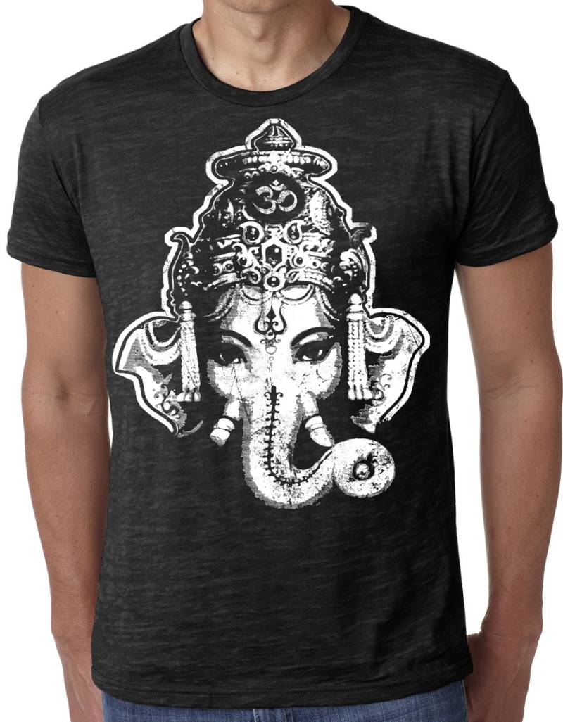 Große Ganesha Kopf Yoga Burnout T-Shirt = Nl6110-Biganhead von YogaClothingForYou