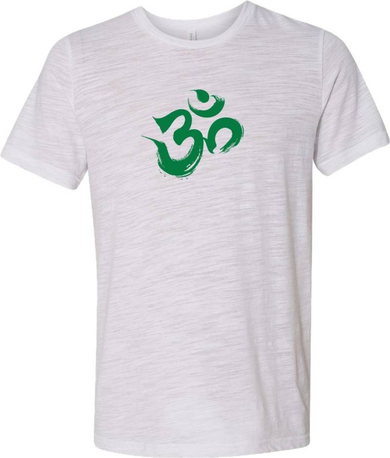 Grüner Pinselstrich Aum Burnout Yoga T-Shirt = Greenbrush-3650 von YogaClothingForYou