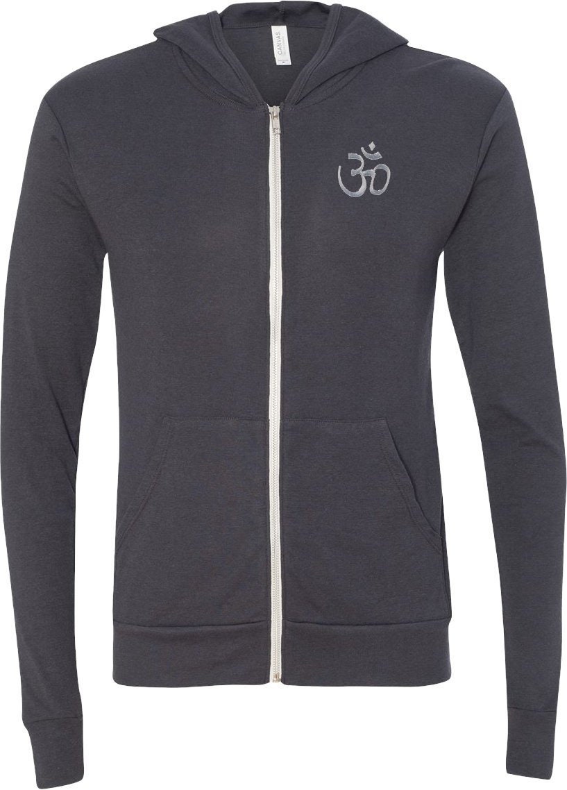 Hindu Patch Pocket Print Adult Unisex Yoga Triblend Full Zip Lightweight Hoodie-Hindu-Pp-3939 von YogaClothingForYou