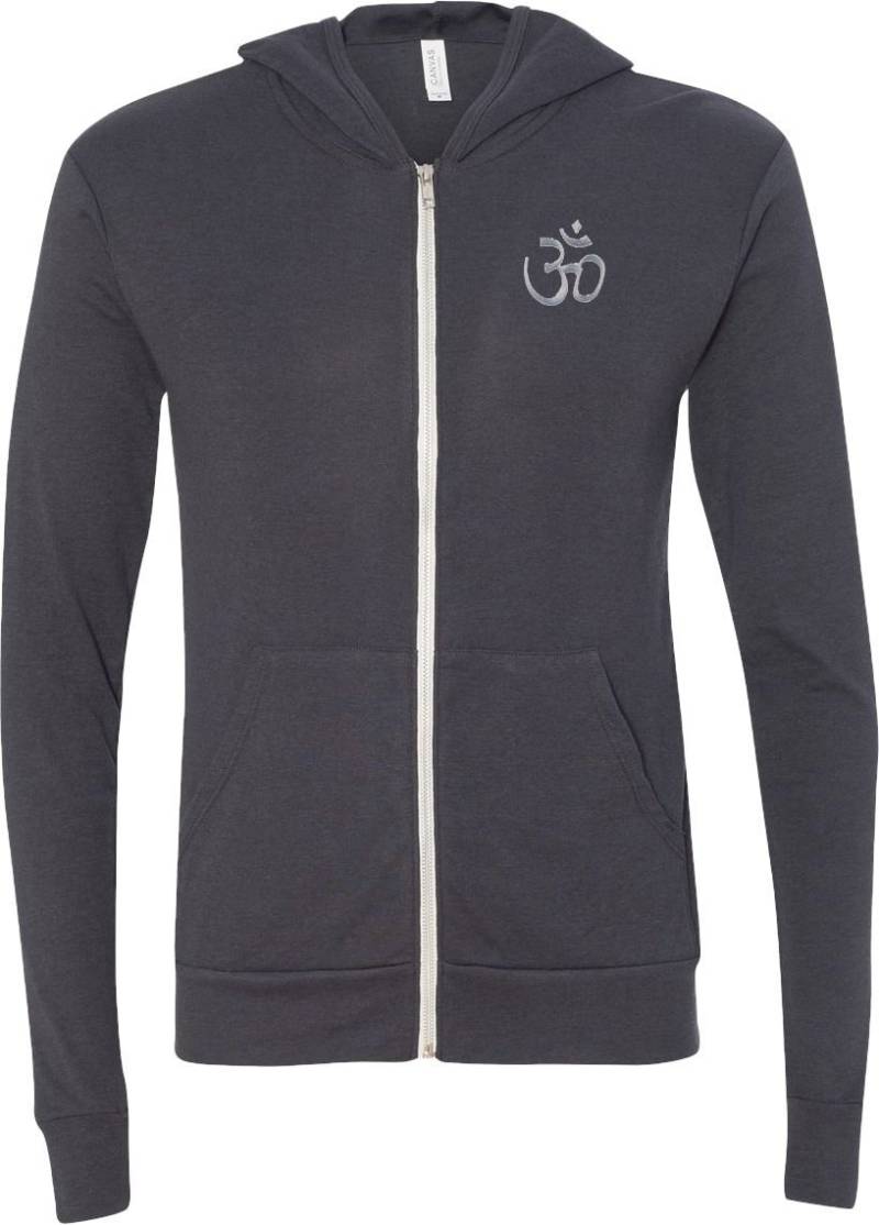 Hindu Patch Pocket Print Adult Unisex Yoga Triblend Full Zip Lightweight Hoodie-Hindu-Pp-3939 von YogaClothingForYou