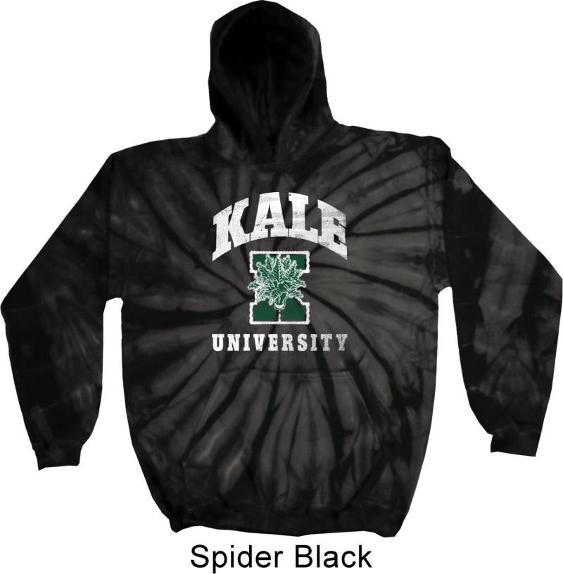 Kale Universität Darks Yoga Tie Dye Hoodie - 8777-Dkale von YogaClothingForYou