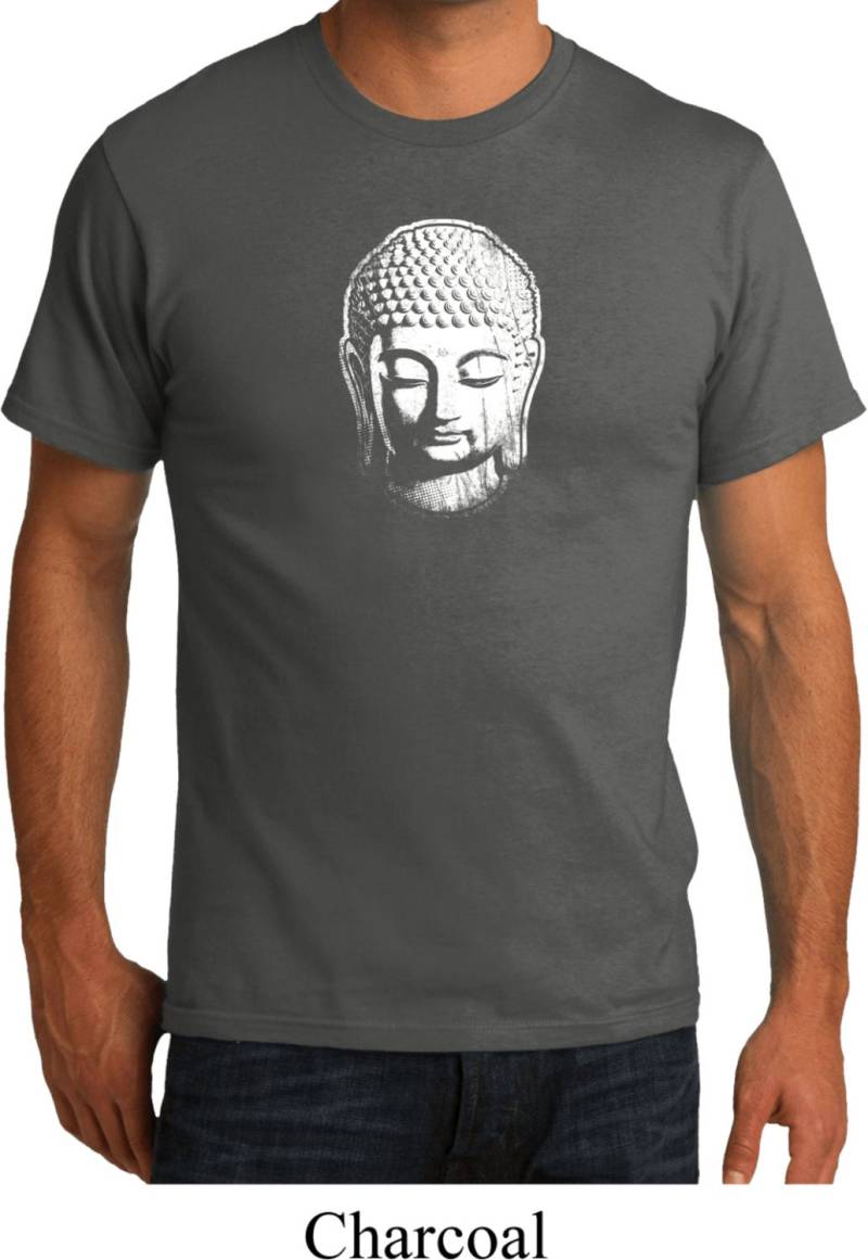 Kleine Buddha Kopf Yoga Bio T-Shirt = Pc50Org-Littlebh von YogaClothingForYou