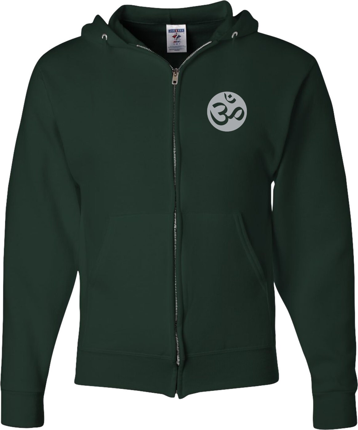 Kleiner Ohm Taschendruck Erwachsene Unisex Yoga Full Zip Hoody-Om-Pp-993 von YogaClothingForYou