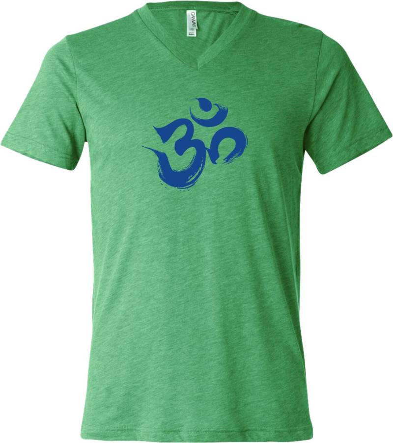 Königliche Pinselstrich Aum Erwachsene Unisex Yoga Triblend V-Neck T-Shirt = Royalbrush-C3415 von YogaClothingForYou
