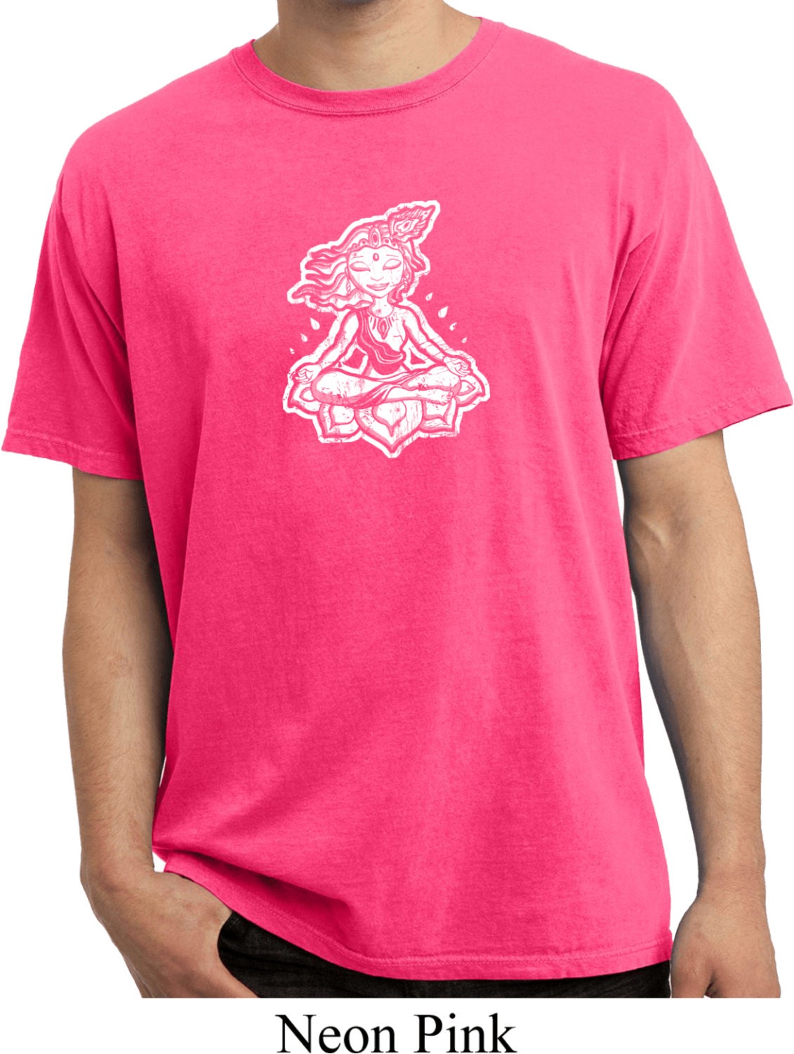 Krishna Yoga Pigment Gefärbt T-Shirt = Pc099-Krishna von YogaClothingForYou