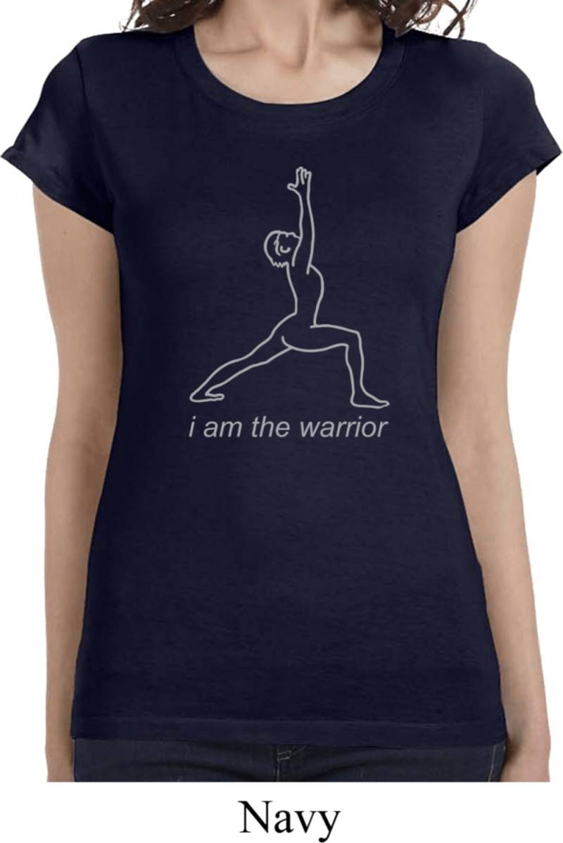 Linie Krieger Damen Yoga Längere Länge T-Shirt = 8101-Linewarrior von YogaClothingForYou