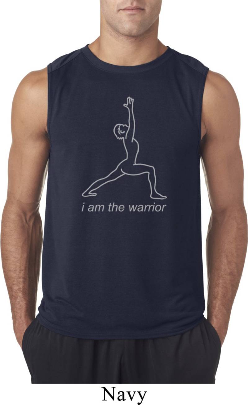 Linie Krieger Herren Yoga Ärmellose Feuchtigkeit Wicking T-Shirt = 42700-Linewarrior von YogaClothingForYou