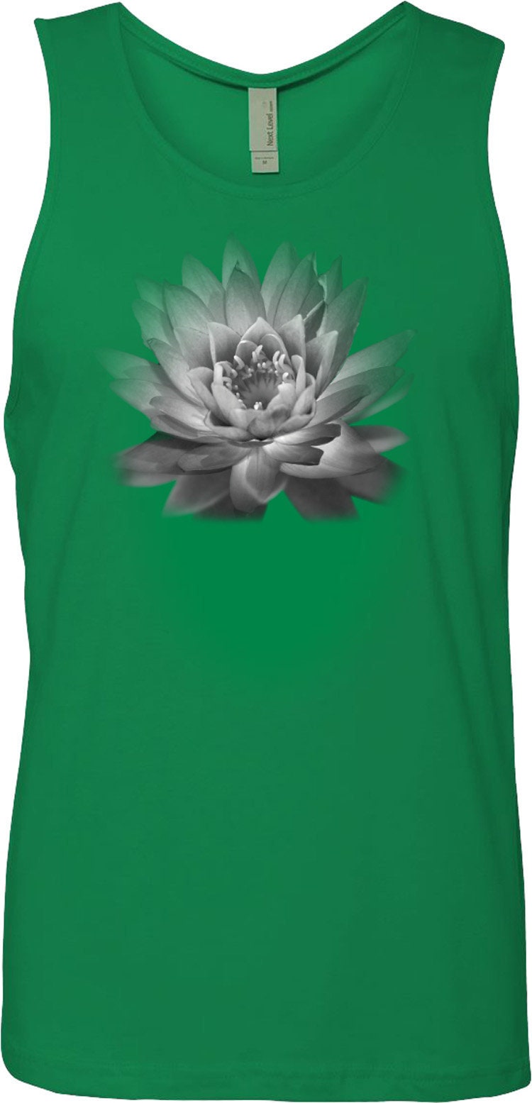 Lotus Flower Männer-Yoga-Baumwolle-Tank-Top = Lotusflwr-3633 von YogaClothingForYou