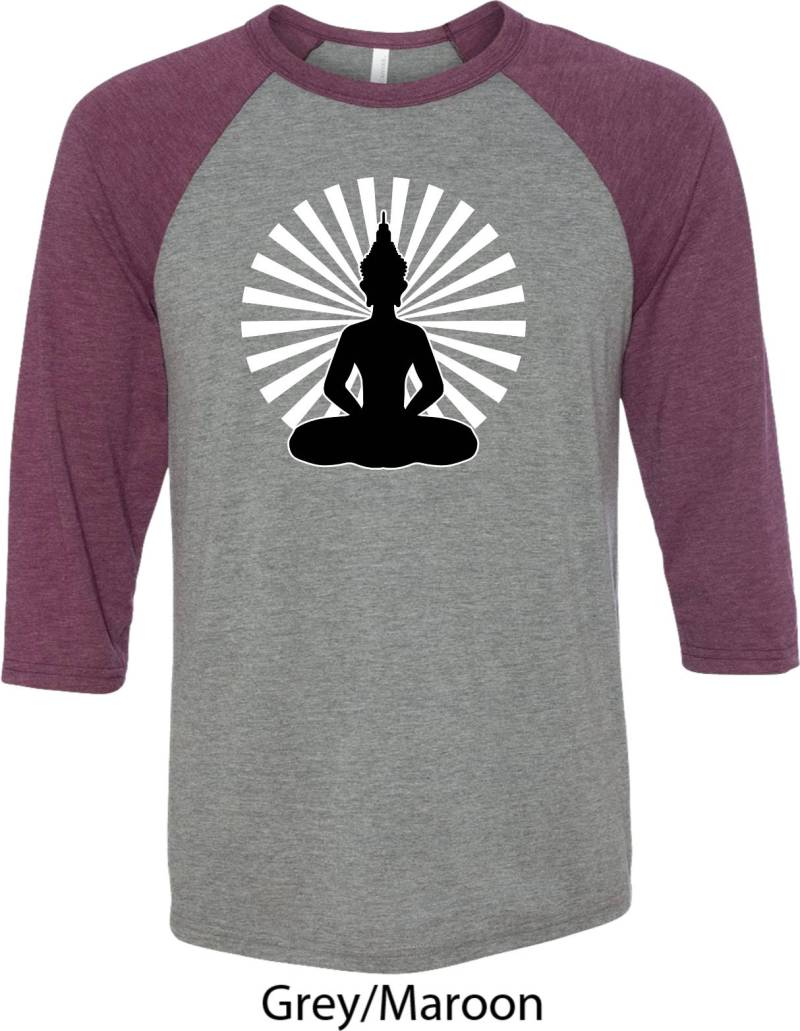 Meditierenbuddha Yoga Raglan Shirt = 3200-Medbud von YogaClothingForYou