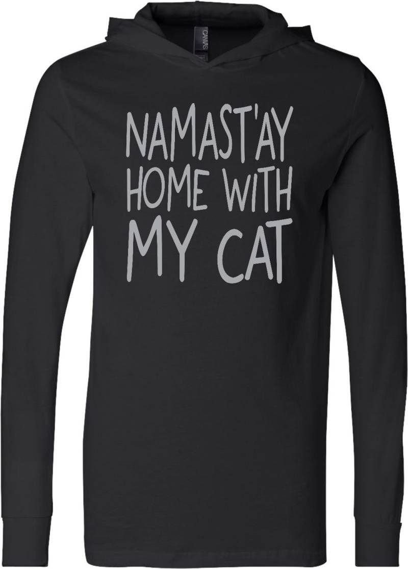 Namastay Home Mit Meiner Katze Yoga Leicht Hoodie T-Shirt - Namcat-3512 von YogaClothingForYou