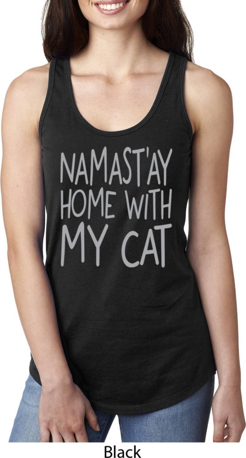 Namastay Home Mit My Cat Ladies Yoga Ideal Tanktop = N1533-Namcat von YogaClothingForYou