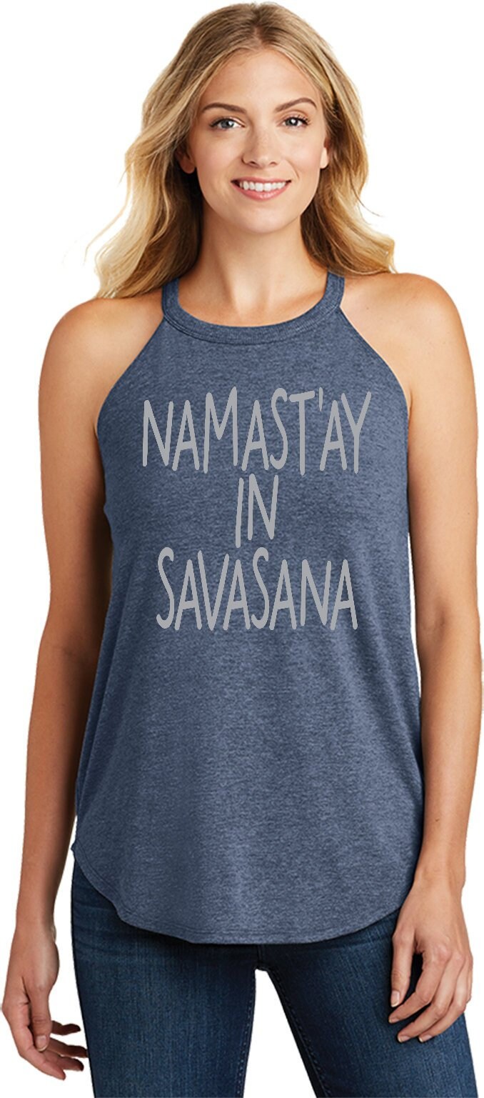 Namastay in Savasana Ladies Yoga Tri Blend Rocker Tanktop = Savasana-Dt137L von YogaClothingForYou