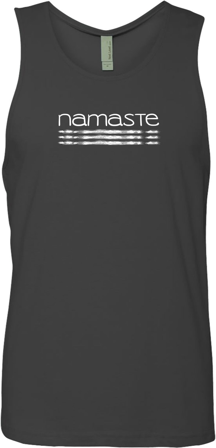 Namaste Linien Herren Yoga Baumwolle Tank Top = Namlines-3633 von YogaClothingForYou
