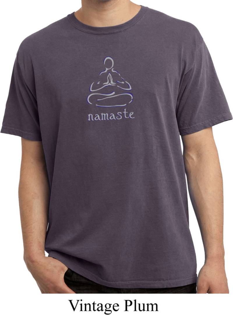 Namaste Lotus Pose Yoga Pigment Gefärbt T-Shirt = Pc099-Namlp von YogaClothingForYou