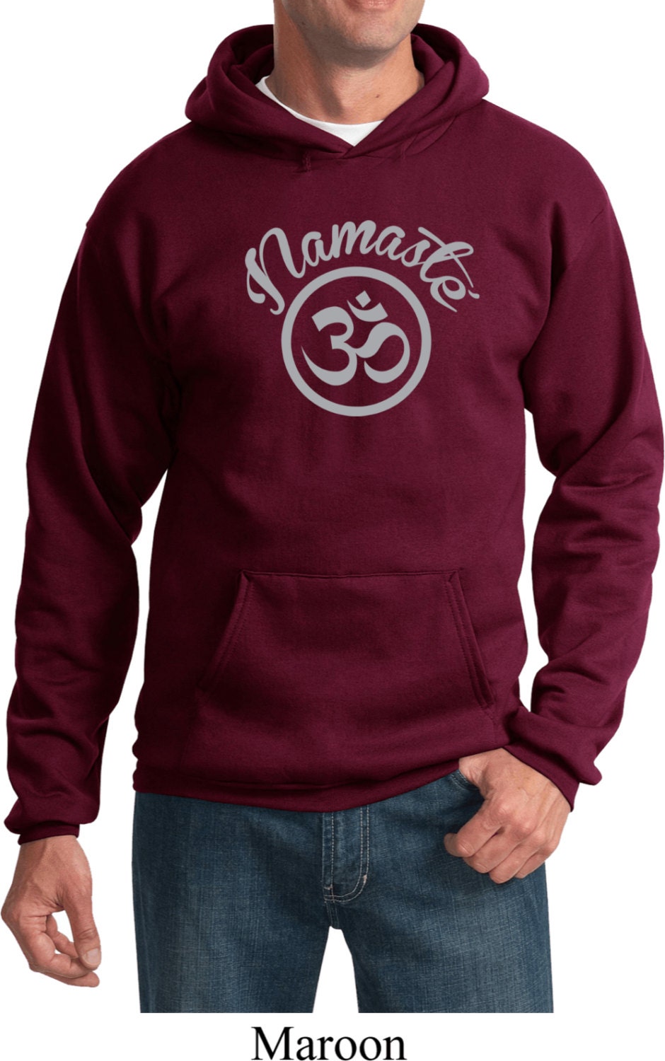 Namaste Om Yoga Hoodie - Pc90H-Namom von YogaClothingForYou