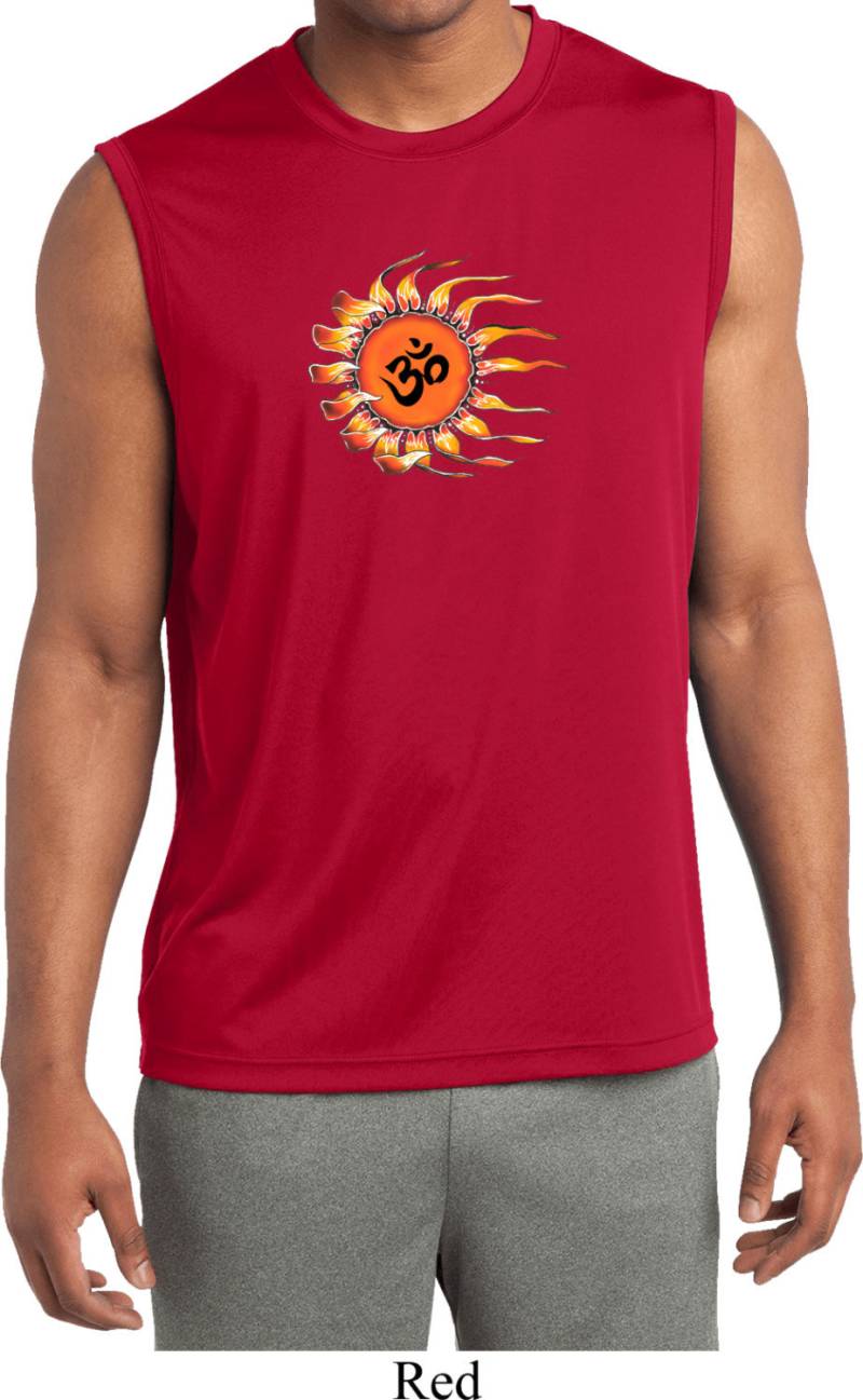 Ohm Sun Herren Yoga Ärmellose Feuchtigkeit Wicking T-Shirt = St352-Omsun von YogaClothingForYou