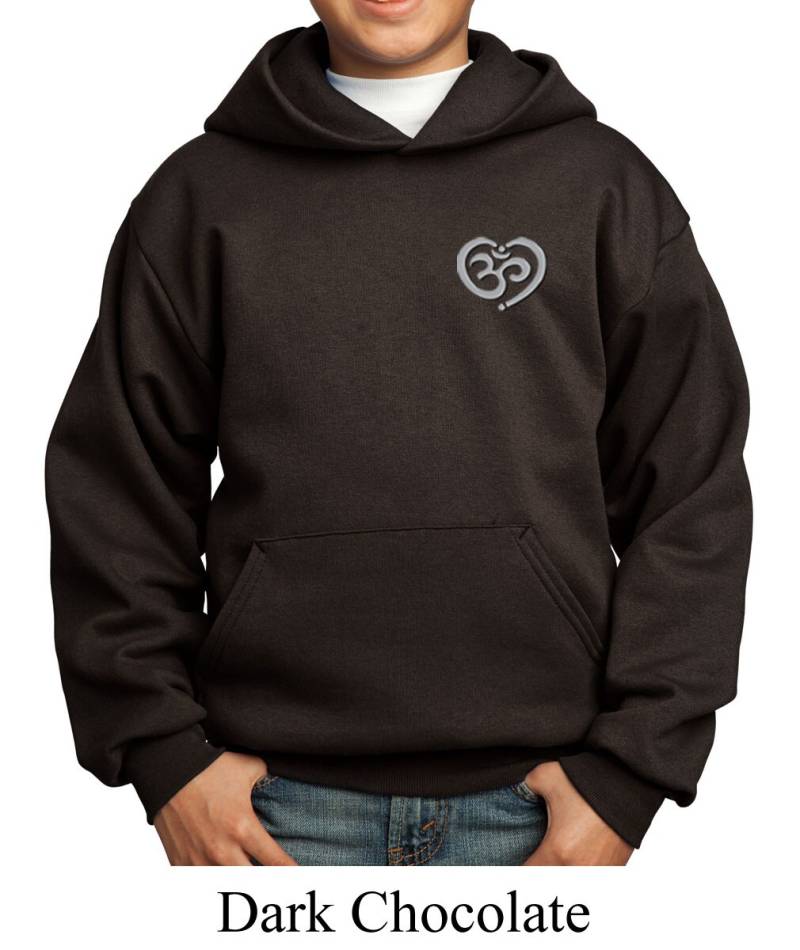 Om Herz Tasche Druck Kinder Yoga Hoodie - Pc90Yh-Heartpocket Om Herz Tasche Druck Kinder Yoga Hoodie - Pc90Yh-Heartpocket von YogaClothingForYou