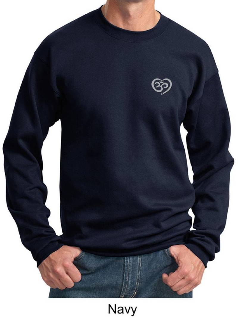 Om Herz Tasche Druck Yoga Sweatshirt = Pc90-Heartpocket von YogaClothingForYou