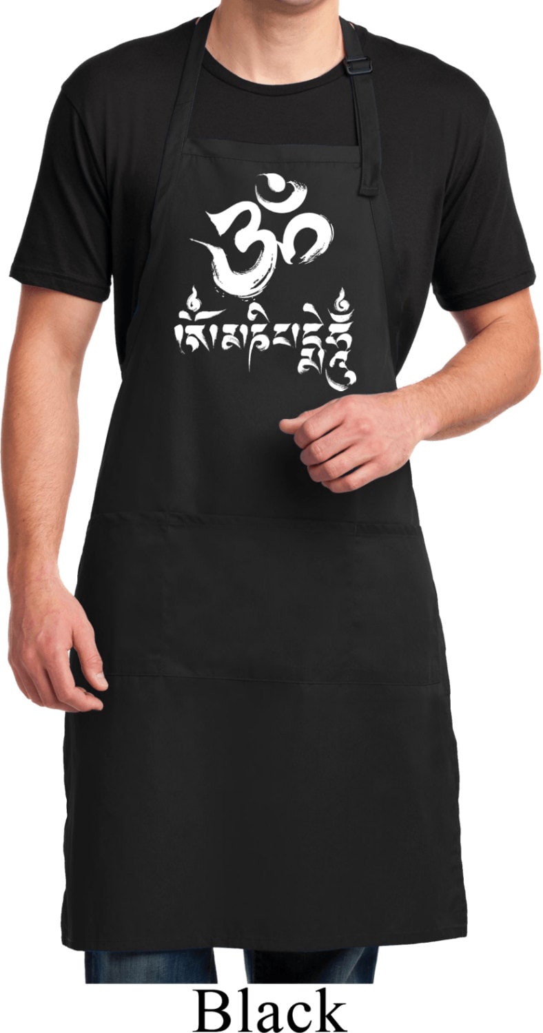 Om Mani Padme Hum Großschürze in Voller Länge Mit Taschen = A700-Mani von YogaClothingForYou